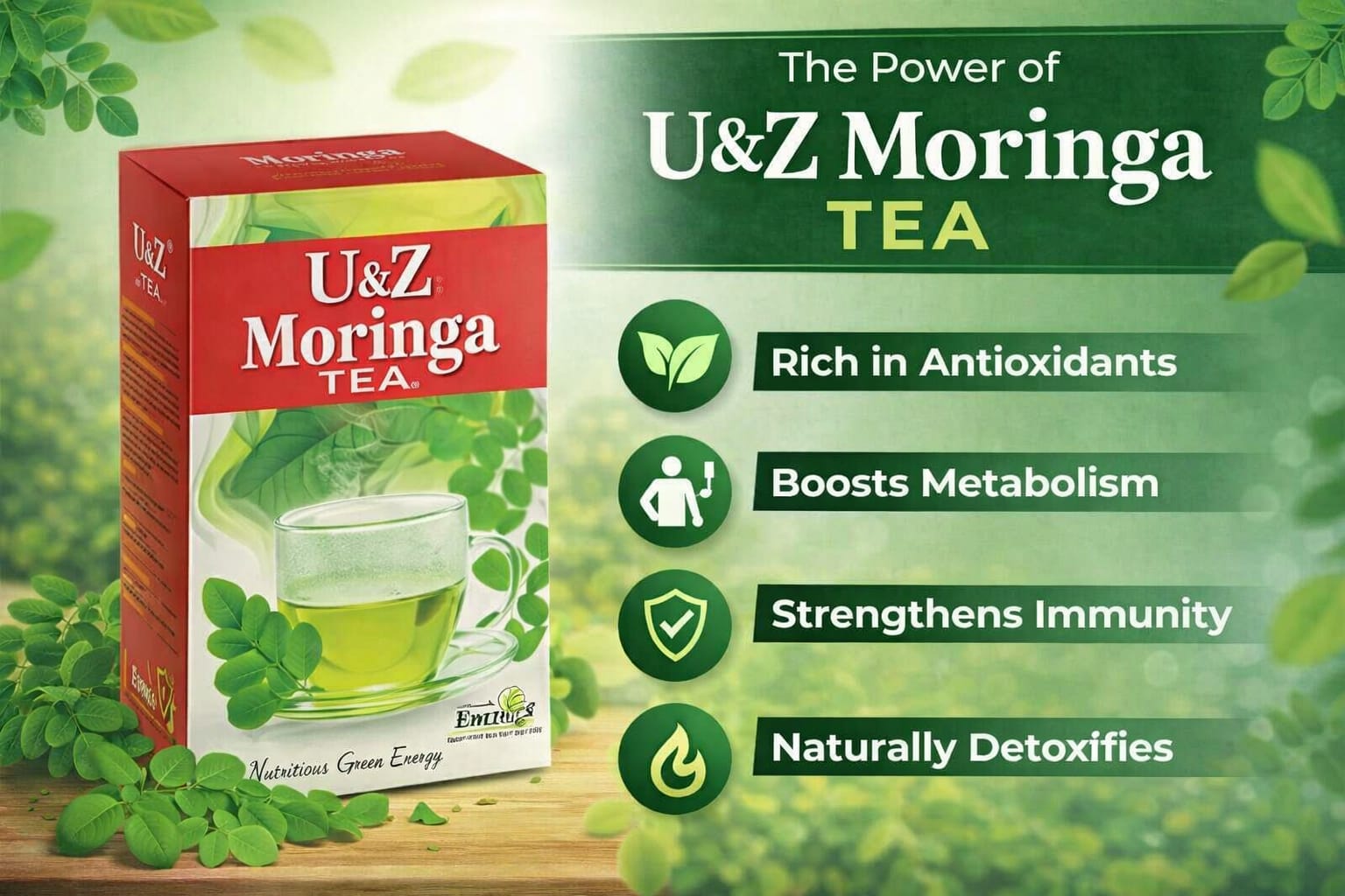 U&Z Moringa Green Tea view 9