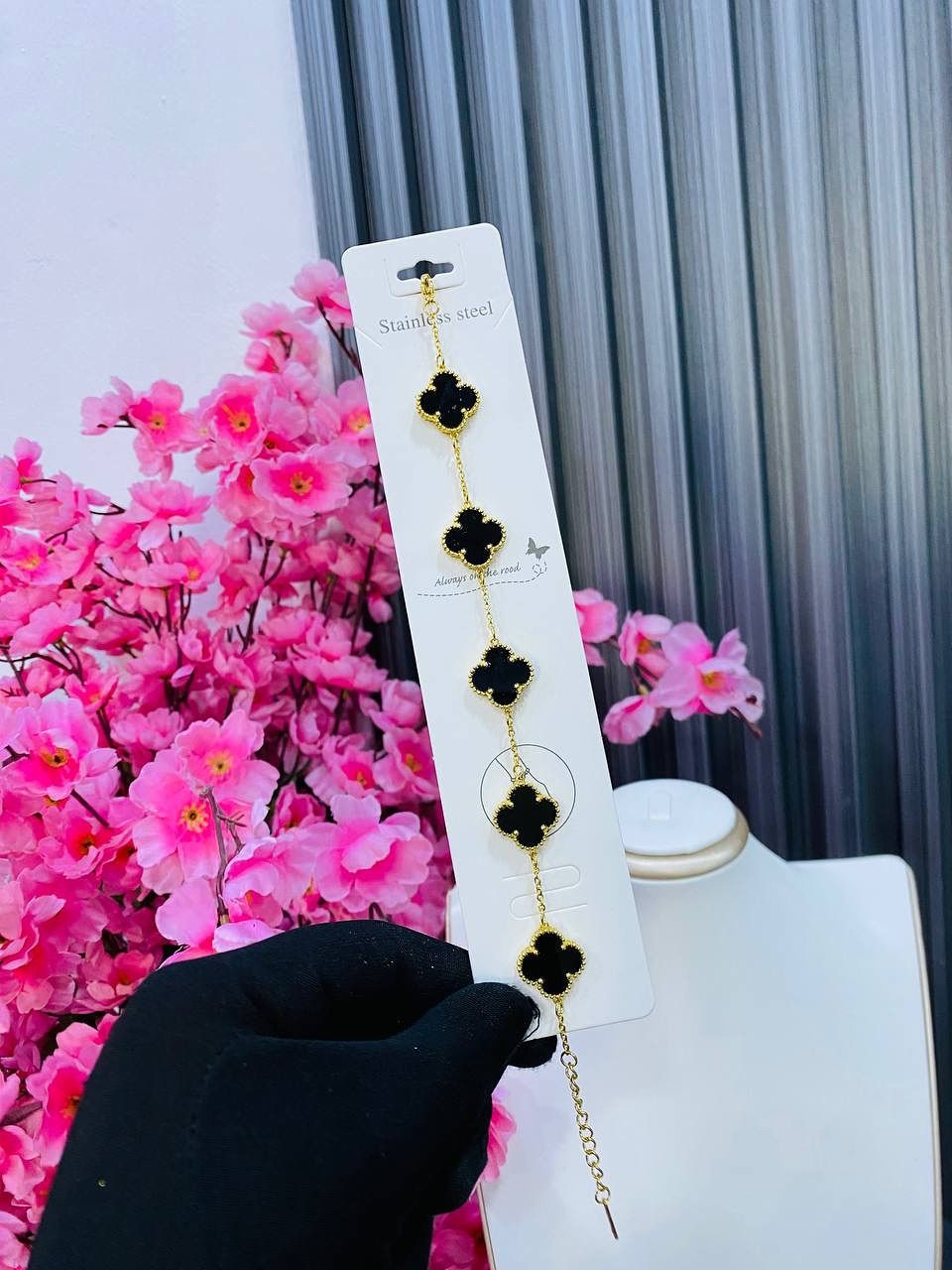 Elegant Gold & Black Clover Set ✨ view 2