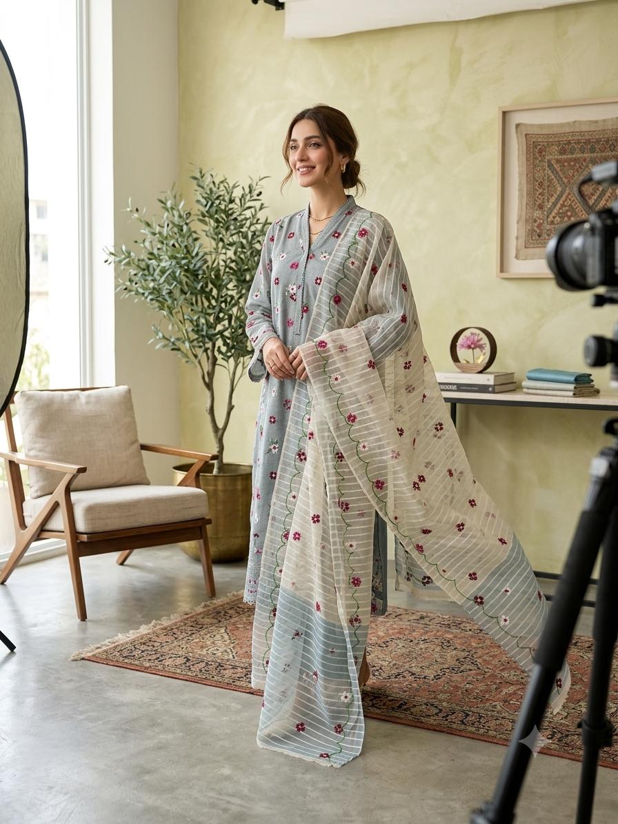 3-piece suit net cotton
