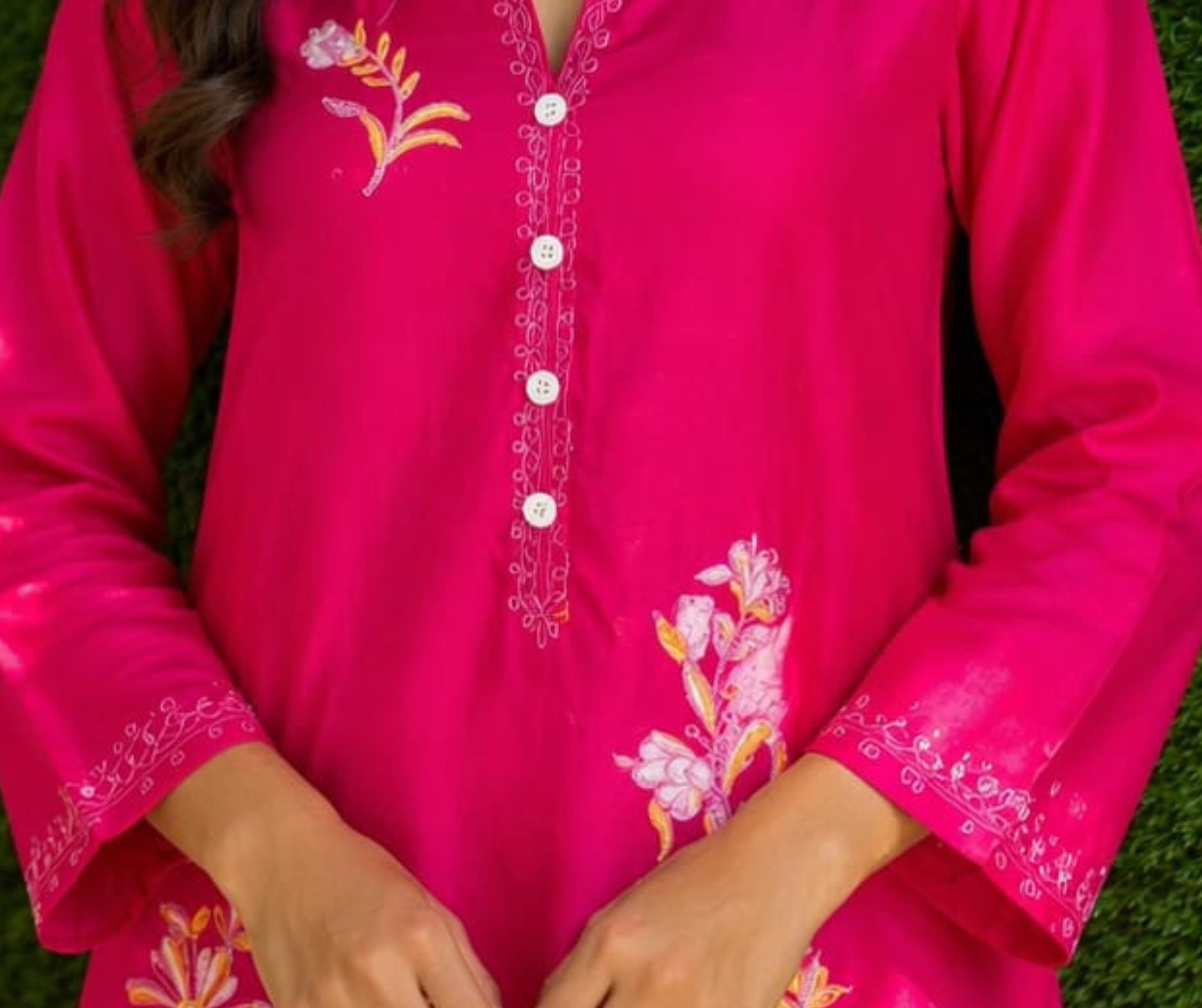 Stitched Plan Shirt for Women view 2